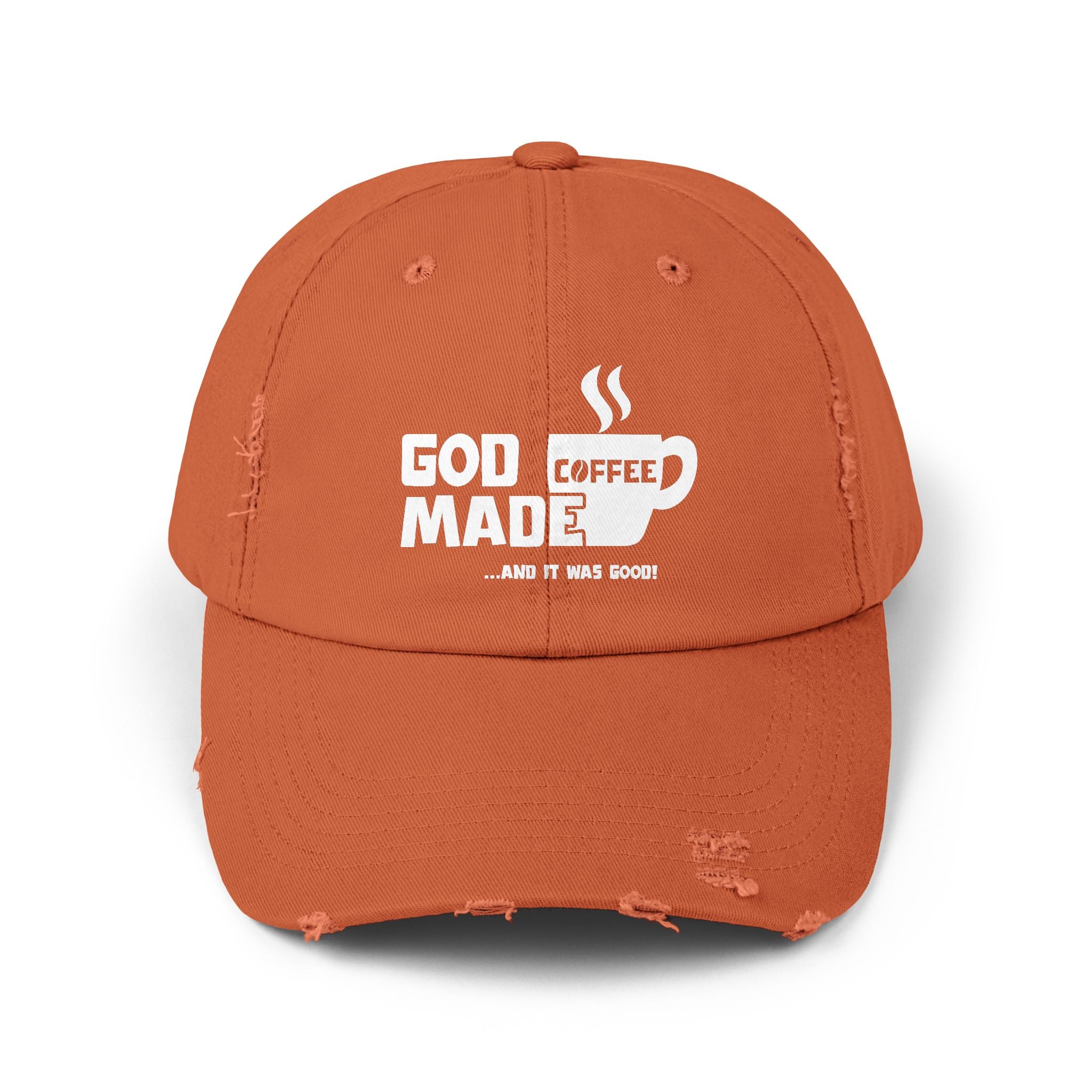 "God Made Coffee" Distressed Cap
